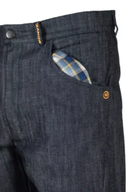 Men's loose fit denim jeans with blue stitching - GEO Monvic