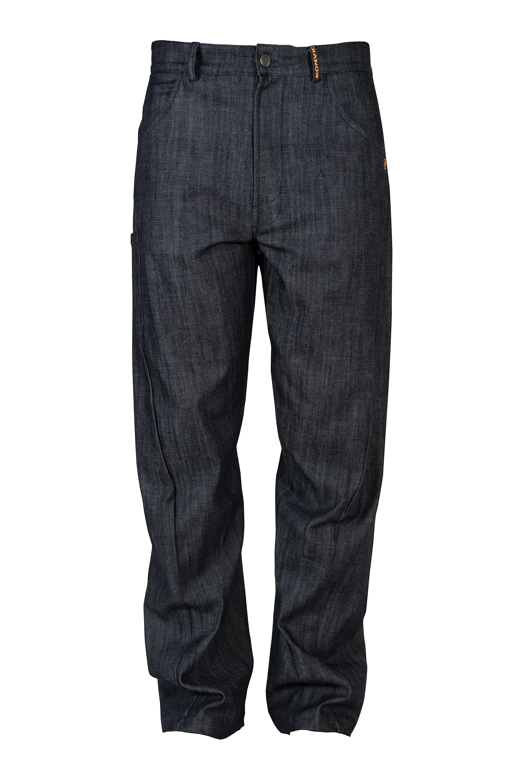 Jean homme coupe ample en denim surpiqûres bleues - GEO Monvic