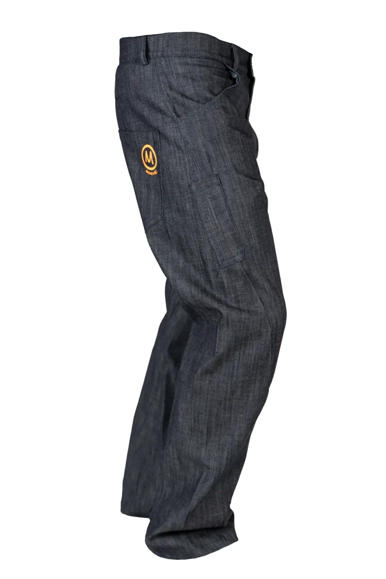 Jean homme coupe ample en denim surpiqûres bleues - GEO Monvic