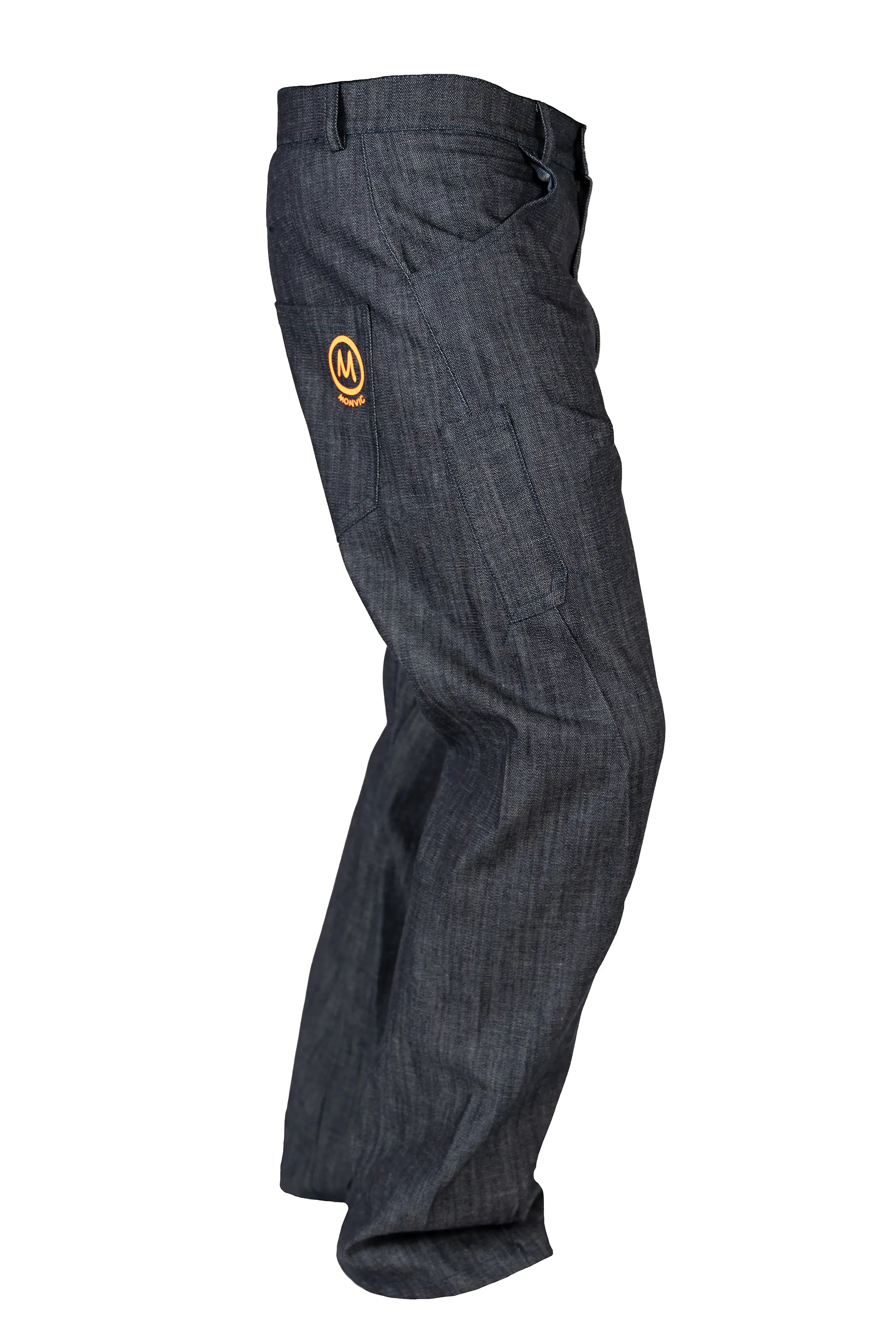 Jean homme coupe ample en denim surpiqûres bleues - GEO Monvic