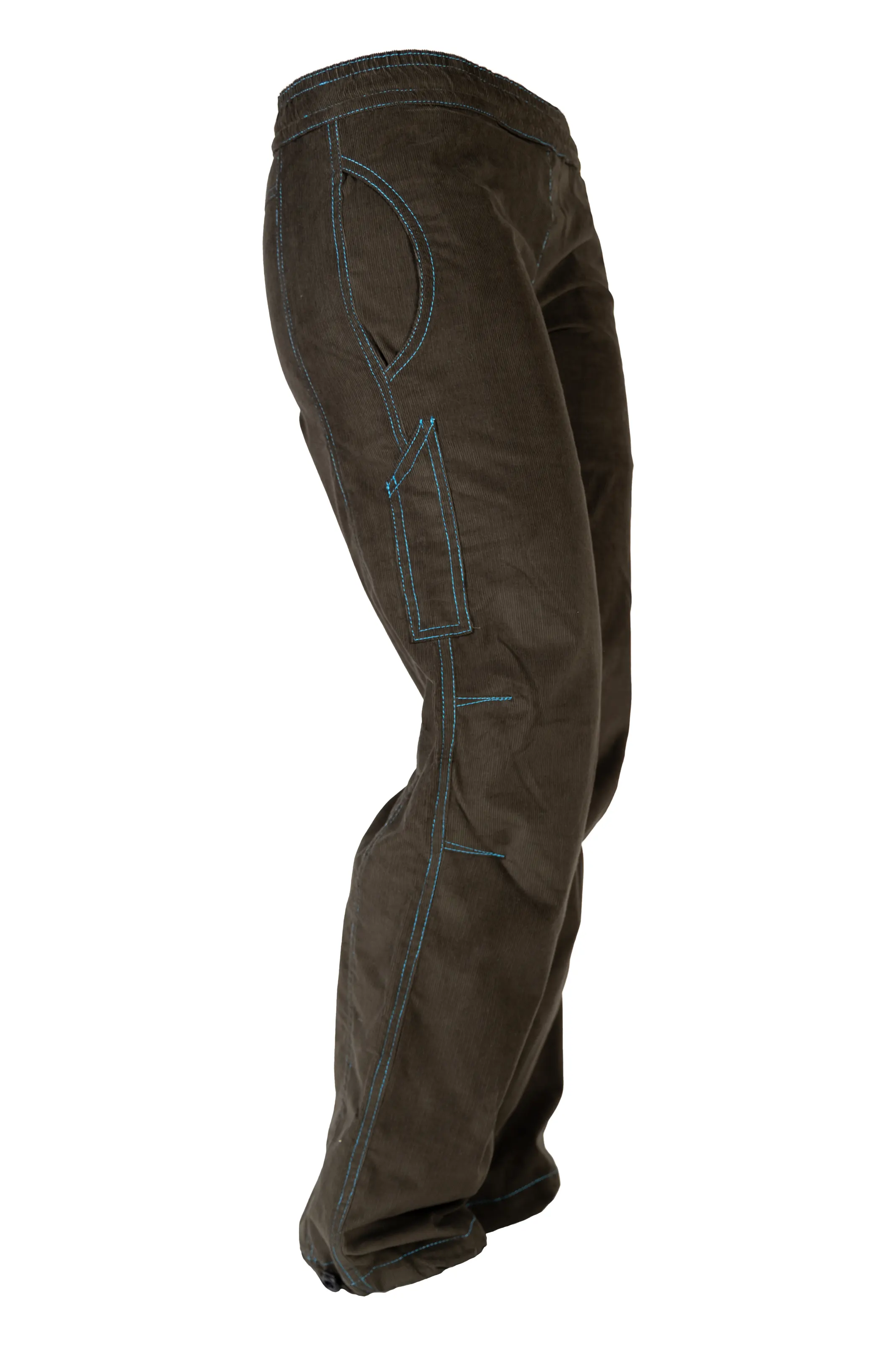 Women's trousers - fine ribbed velvet - dark brown - VIOLET VELVET Monvic