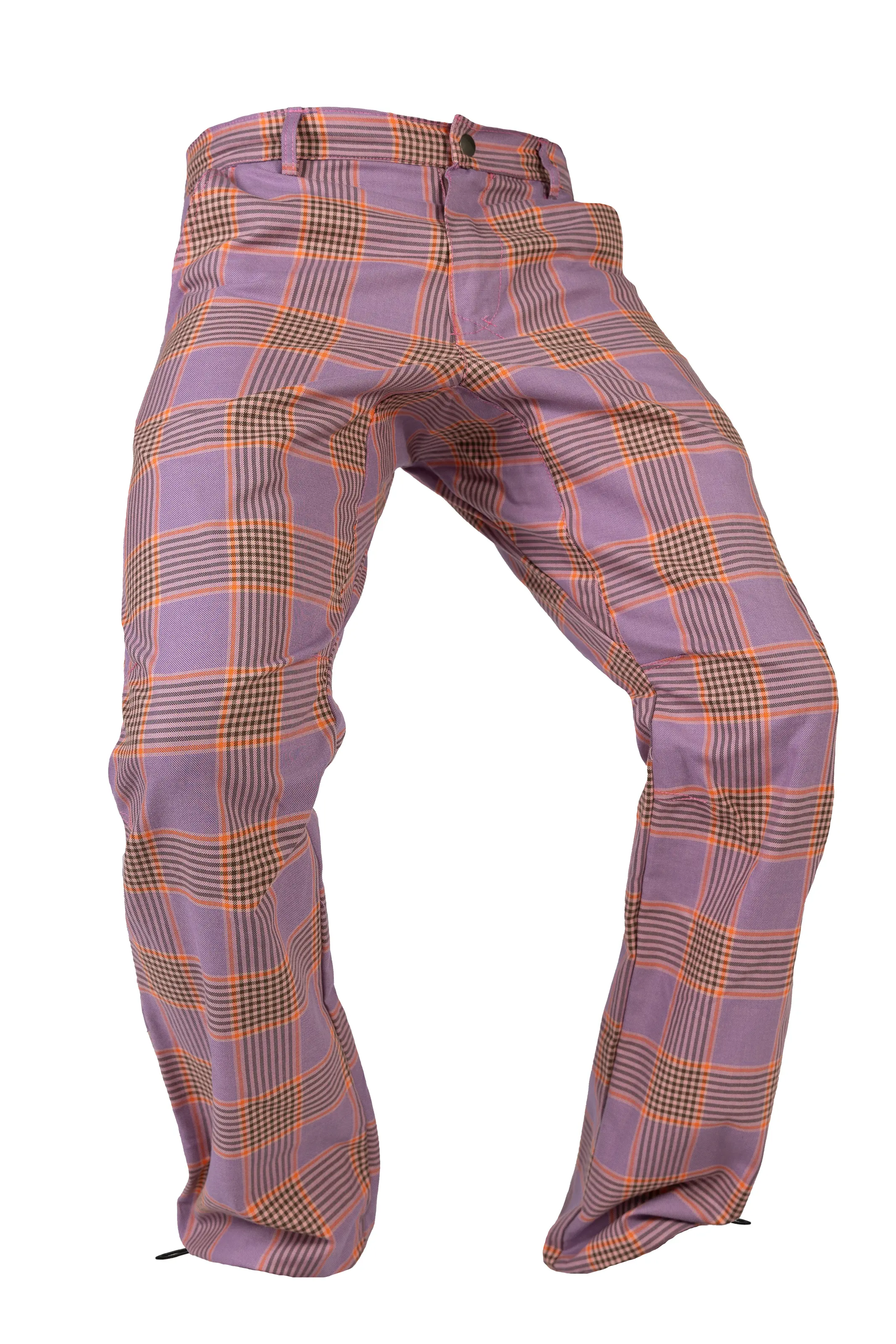 Checked men's climbing trousers - pink-orange-brown - BILLY 2 Monvic
