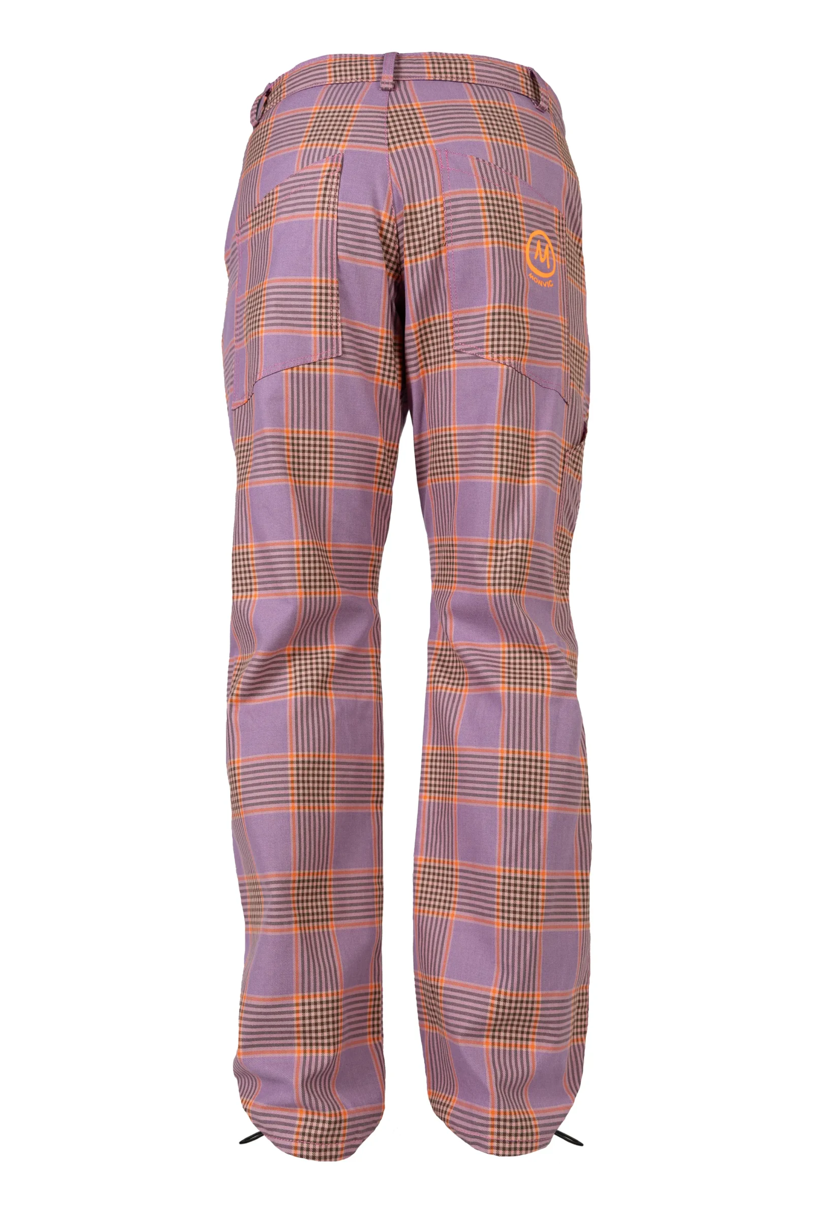 Checked men's sports trousers - pink-orange-brown - BILLY 2 Monvic