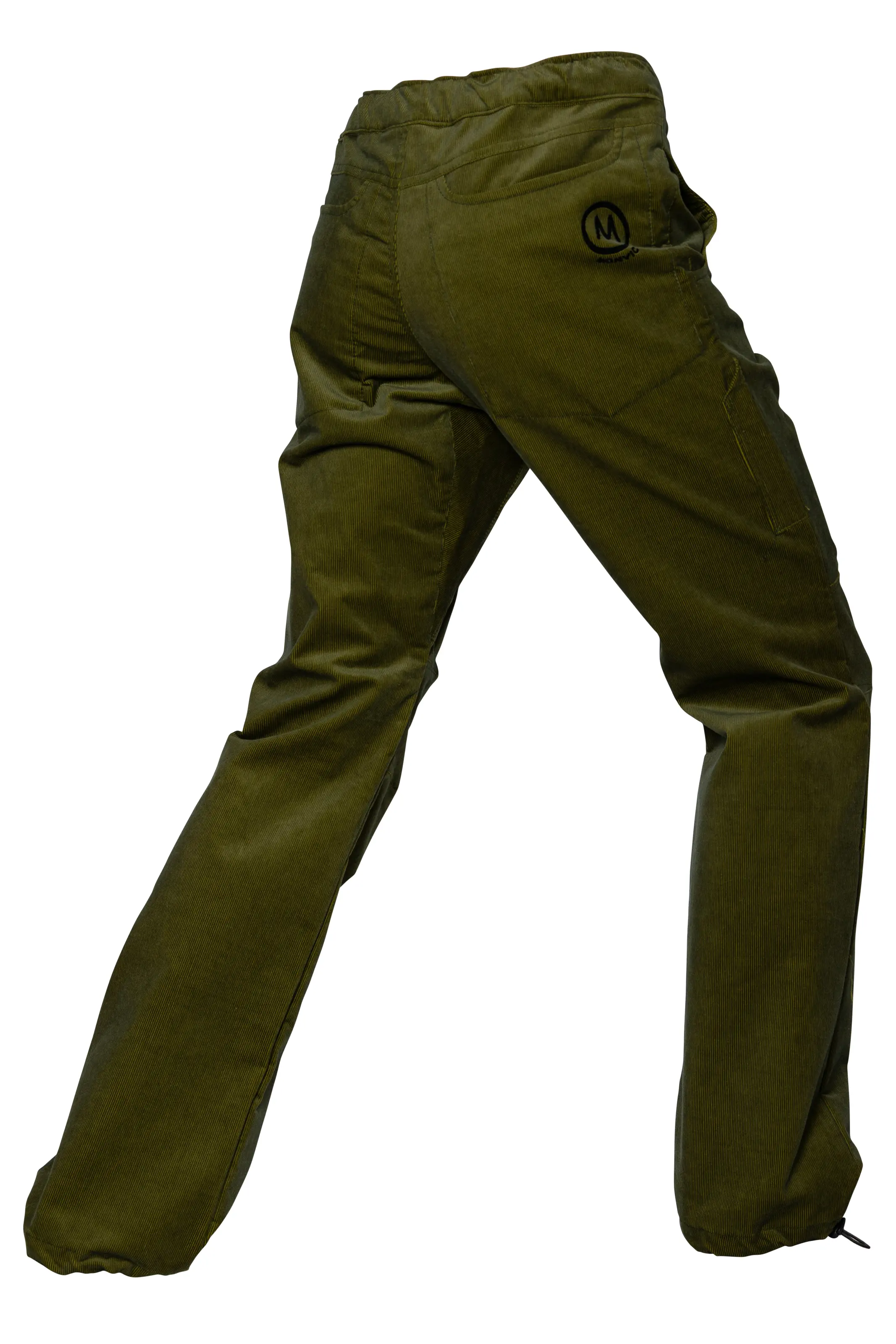 Men's fine corduroy trousers - military green CLYDE VELVET Monvic