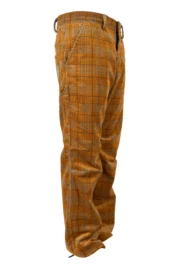 Men's medium orange checked corduroy trousers - GRILLO Monvic
