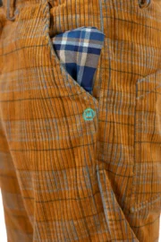Men's medium orange checked corduroy trousers - GRILLO Monvic