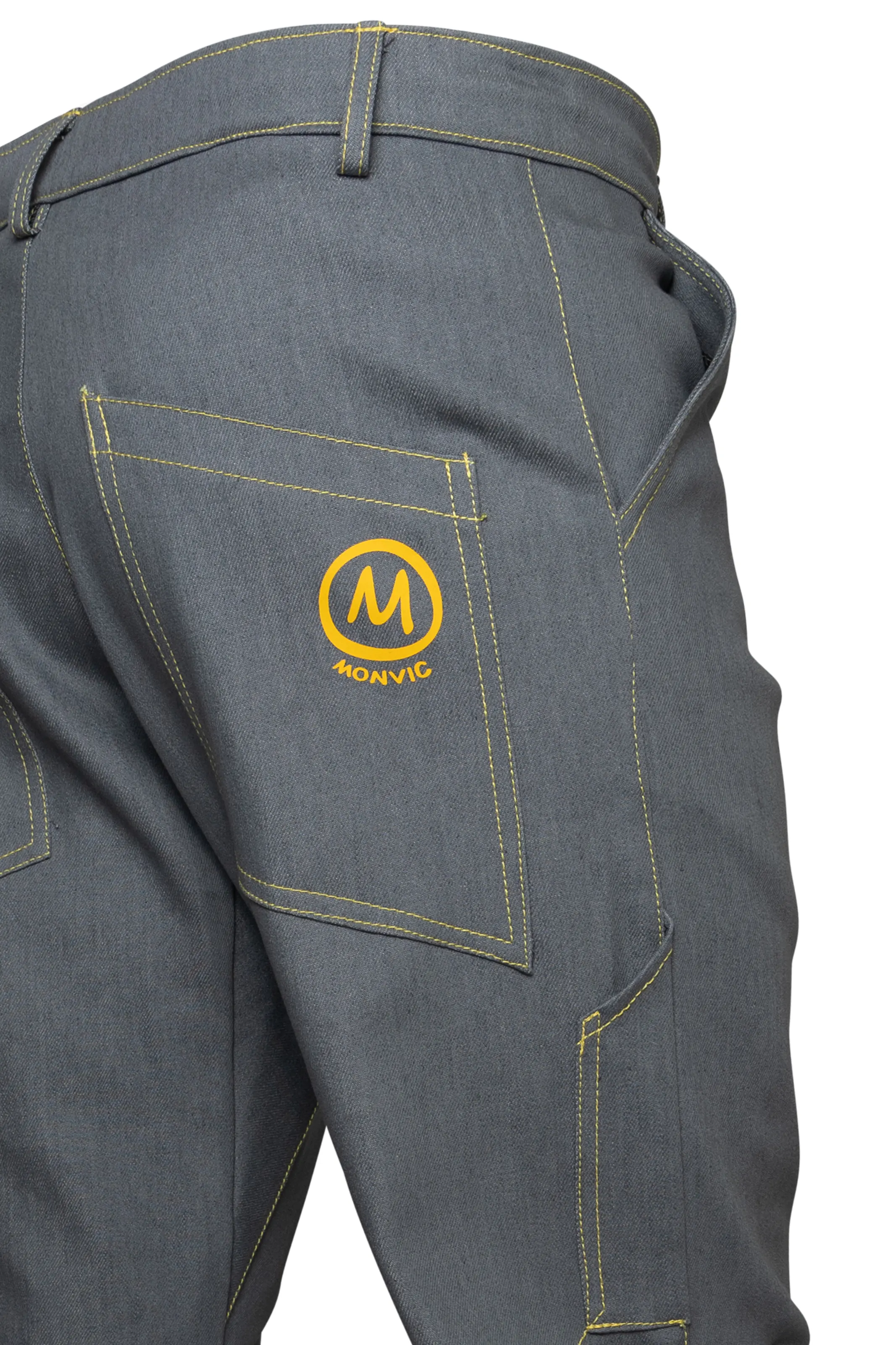 Jeans arrampicata uomo - denim colorato grigio BILLY 2 - Monvic