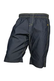 Light denim short trousers - yellow stitching - men - SHORTY Monvic