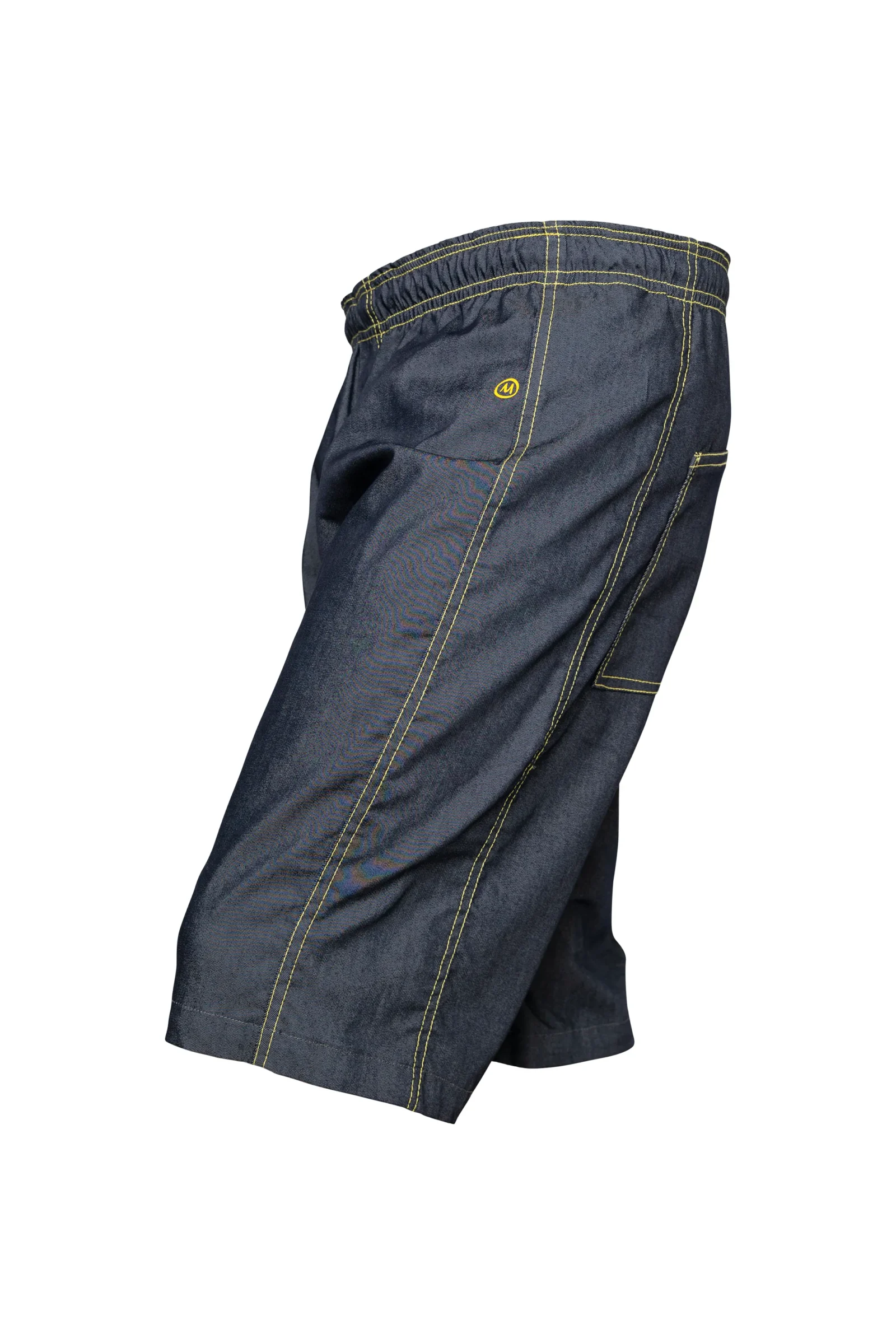 Men's lightweight climbing jeans shorts - yellow thread - SHORTY Monvic