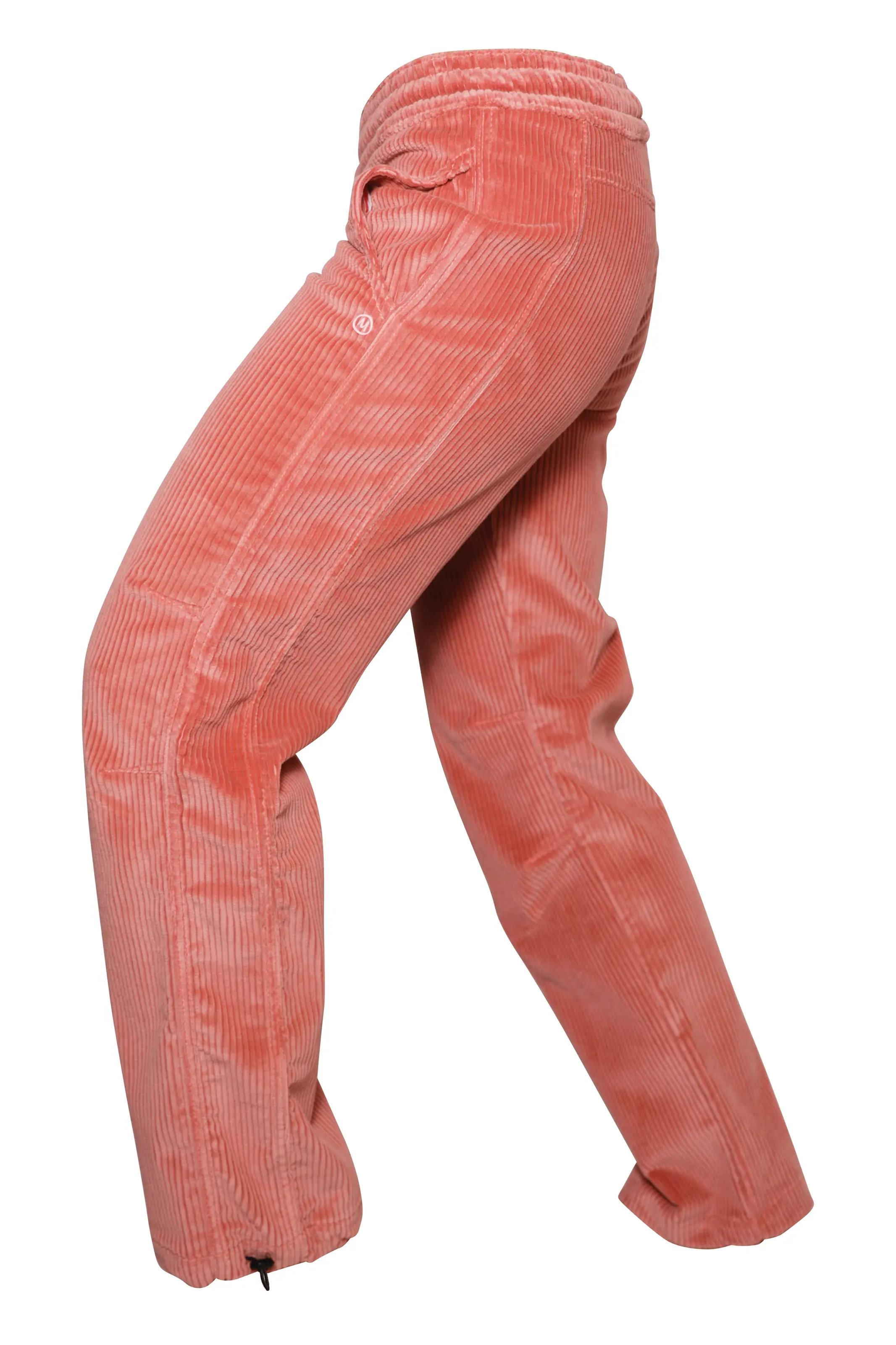 Women's medium-rib climbing trousers - peach pink - VIOLET VELVET Monvic