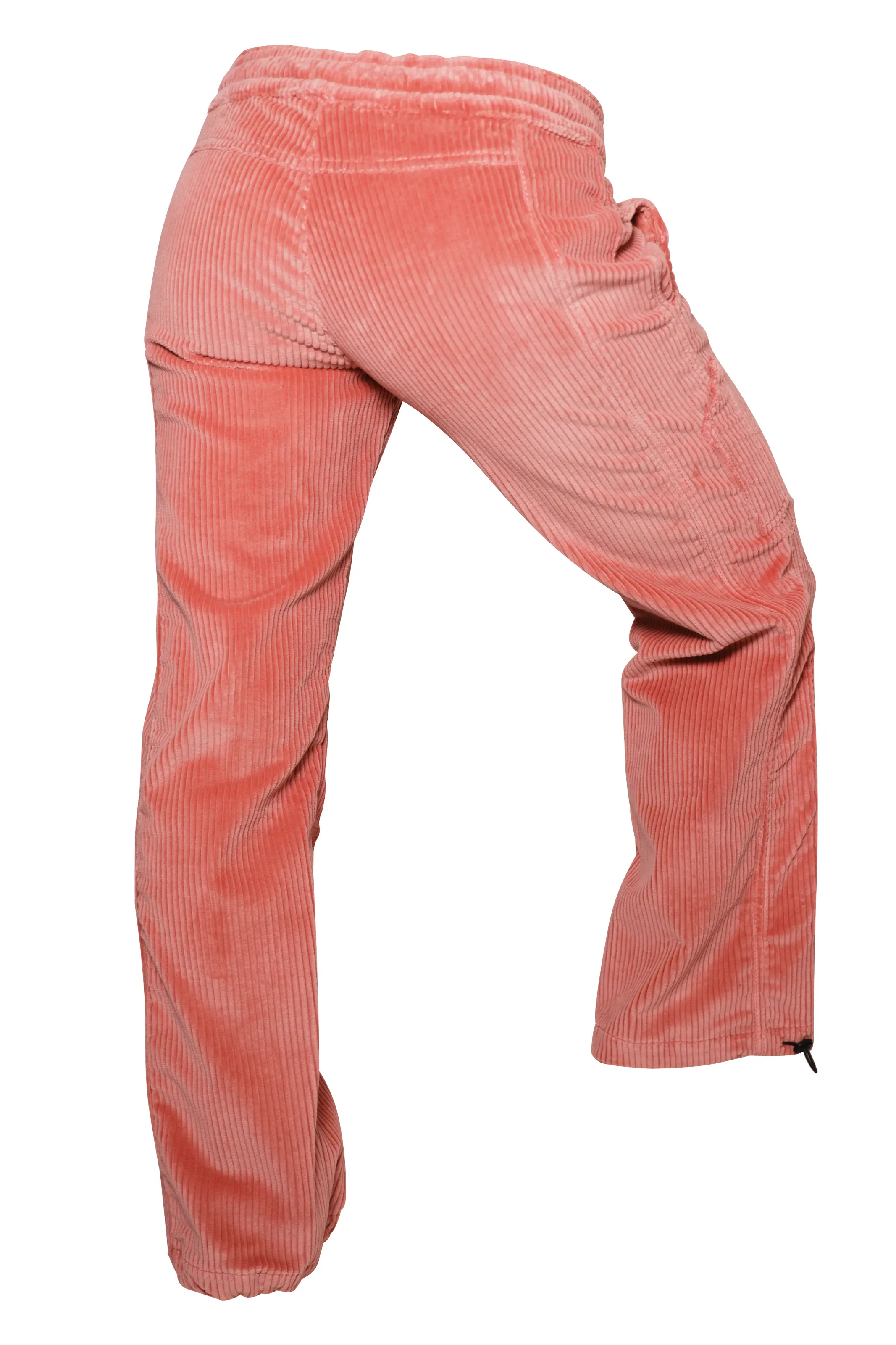 Women's medium rib corduroy climbing trousers - peach pink - VIOLET VELVET Monvic