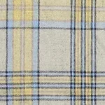 Prince of Wales fabric beige black light blue yellow