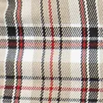 Tissu Prince de Galles crème noir rouge