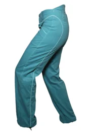 Women's light petrol green fine corduroy trousers for climbing and bouldering - KATY VELVET Monvic