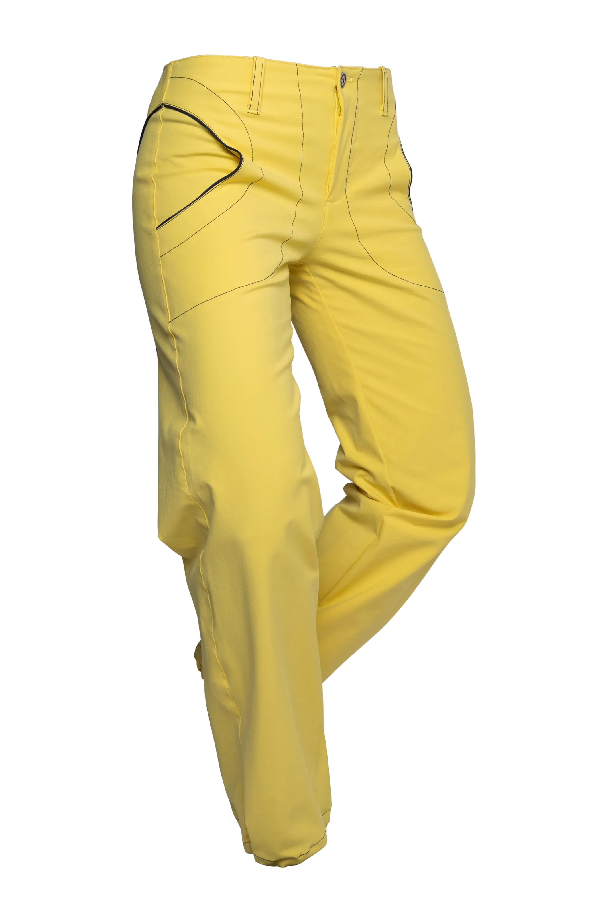 Pantalon d'escalade femme jaune en coton - KATY Monvic