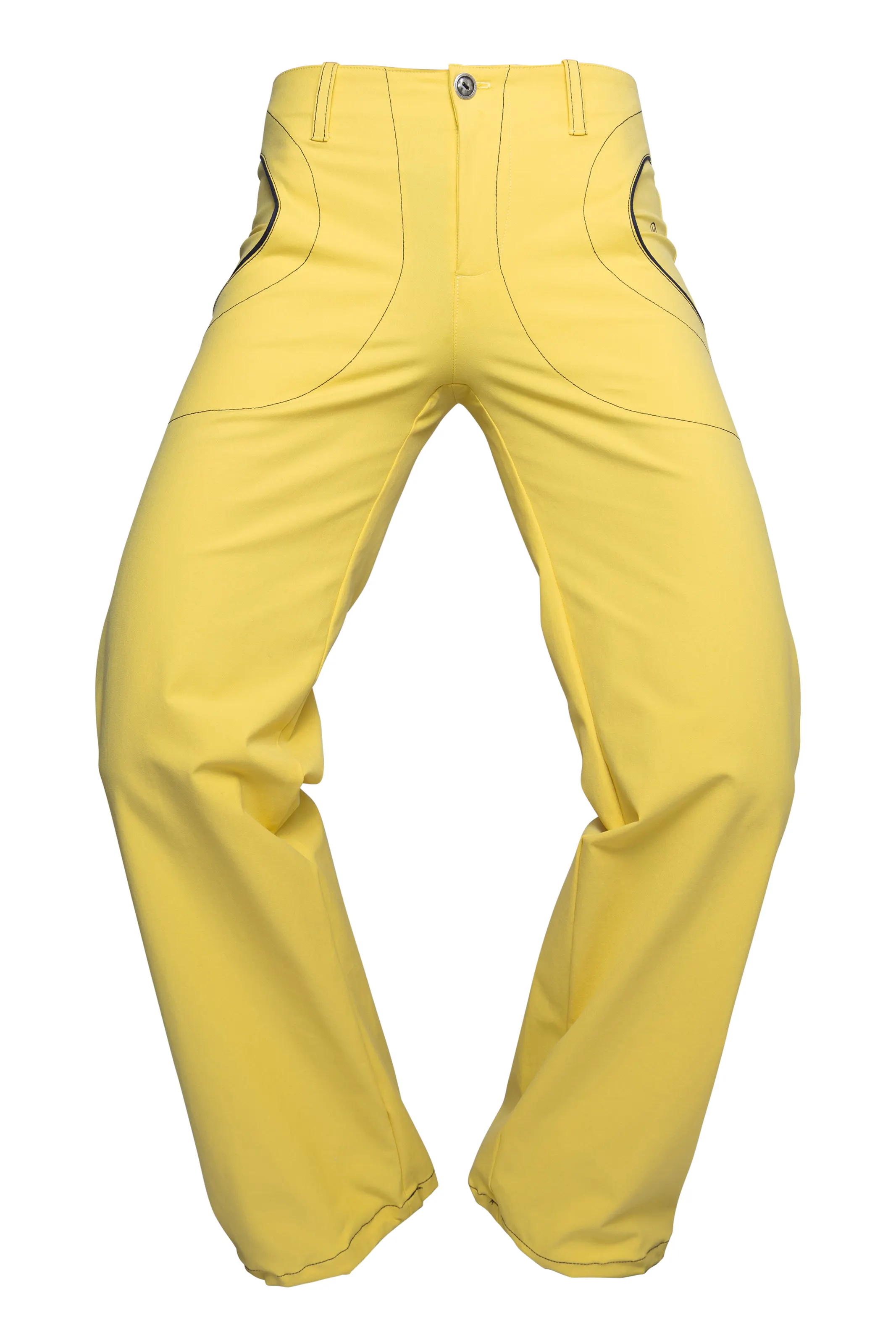 Women's yellow stretch cotton climbing trousers - KATY Monvic