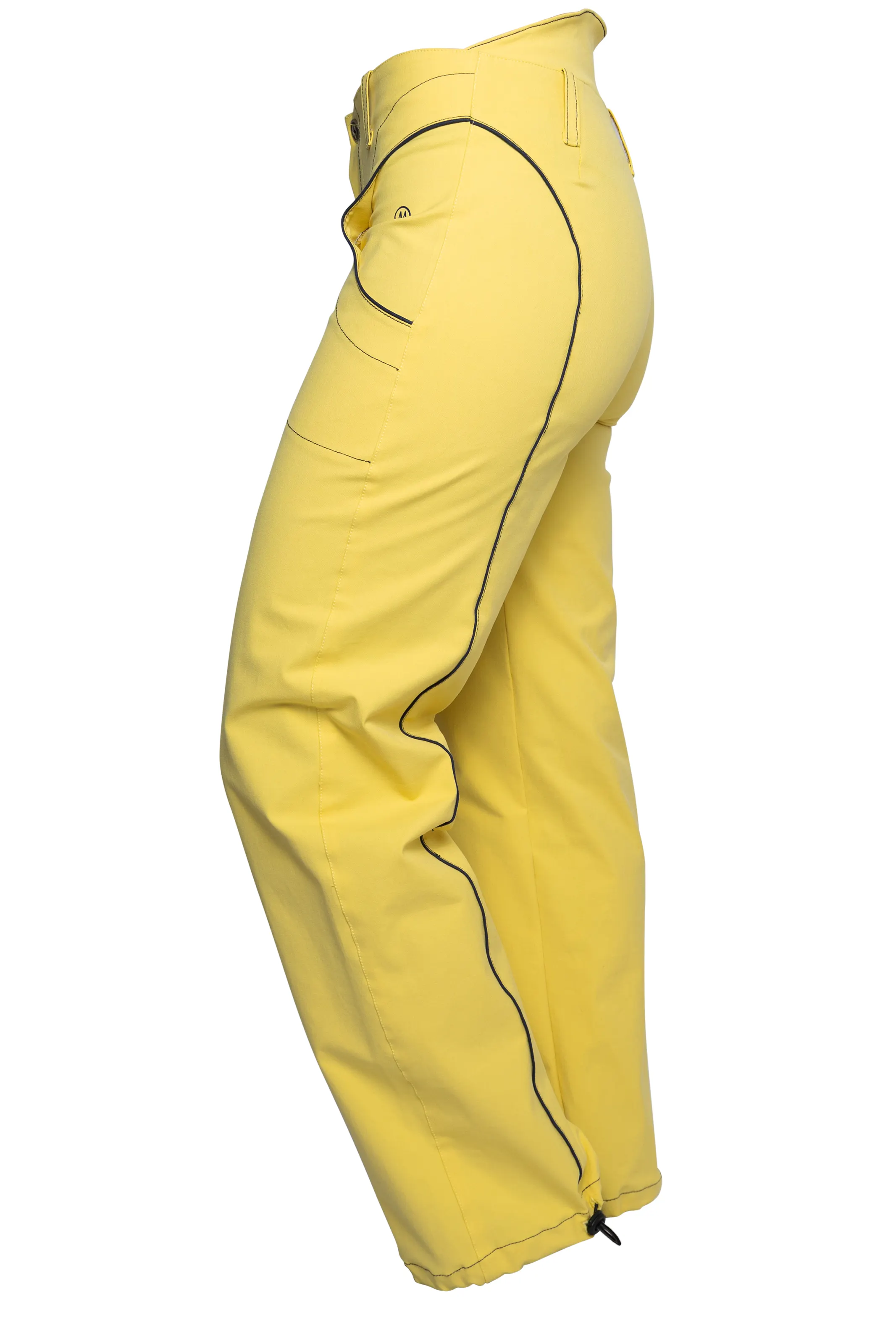 Women's yellow cotton climbing trousers with harness protection - KATY Monvic