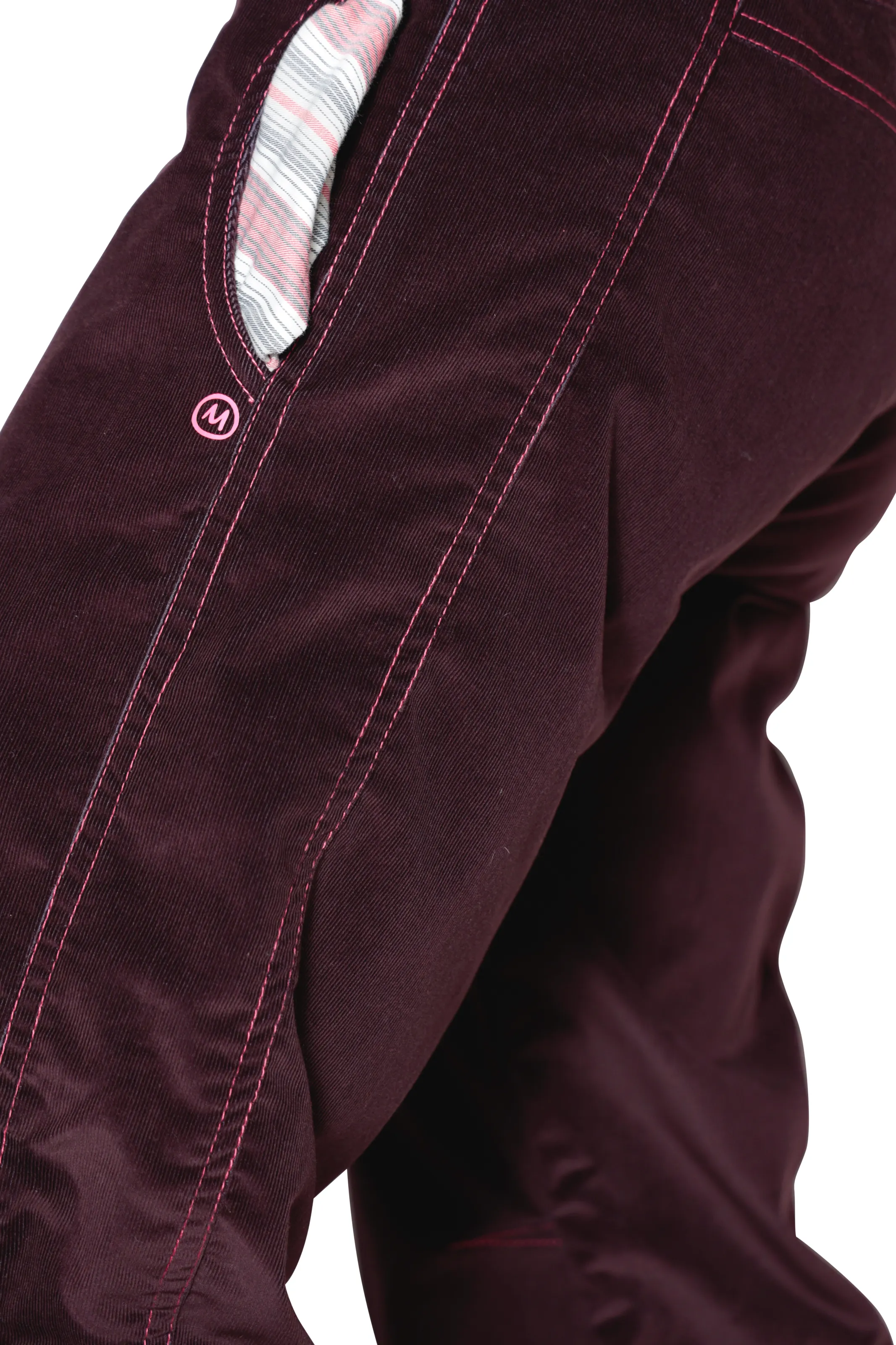 Women's burgundy velvet pants - climbing - VIOLET VELVET Monvic