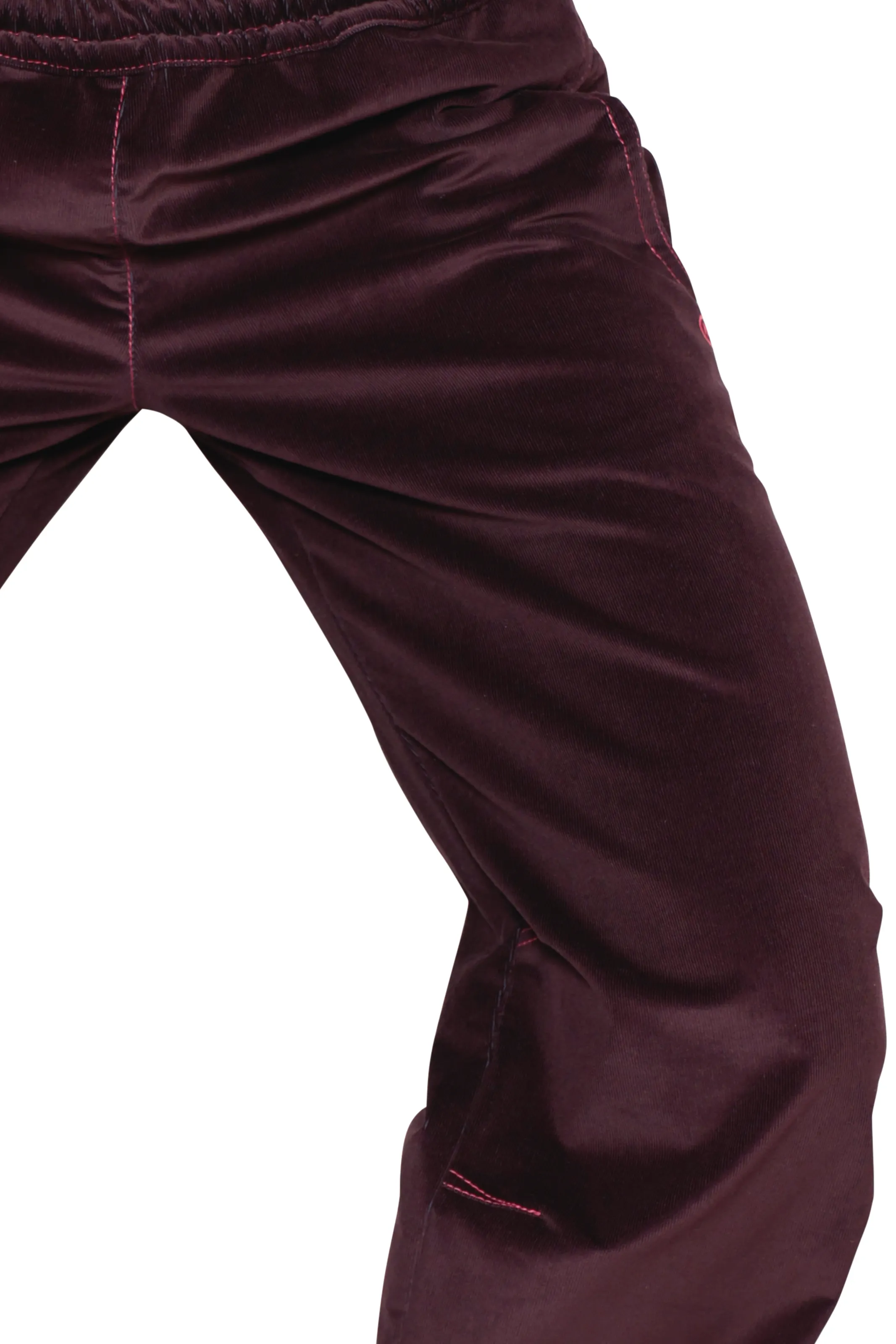 Women's burgundy velvet pants - climbing - VIOLET VELVET Monvic