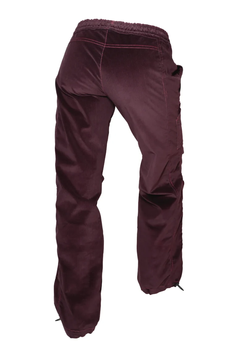 Women's burgundy velvet pants - climbing - VIOLET VELVET Monvic