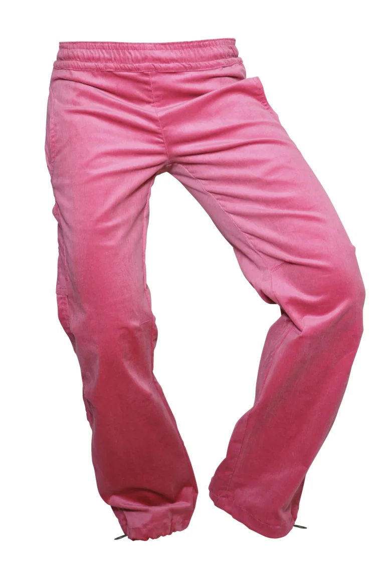 Women's fuchsia velvet trousers - climbing - VIOLET VELVET Monvic