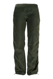 Pantalon femme en velours prince de Galles vert militaire - VIOLET VELVET Monvic