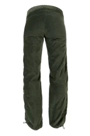 Women's military green Prince of Wales velvet trousers - VIOLET VELVET Monvic