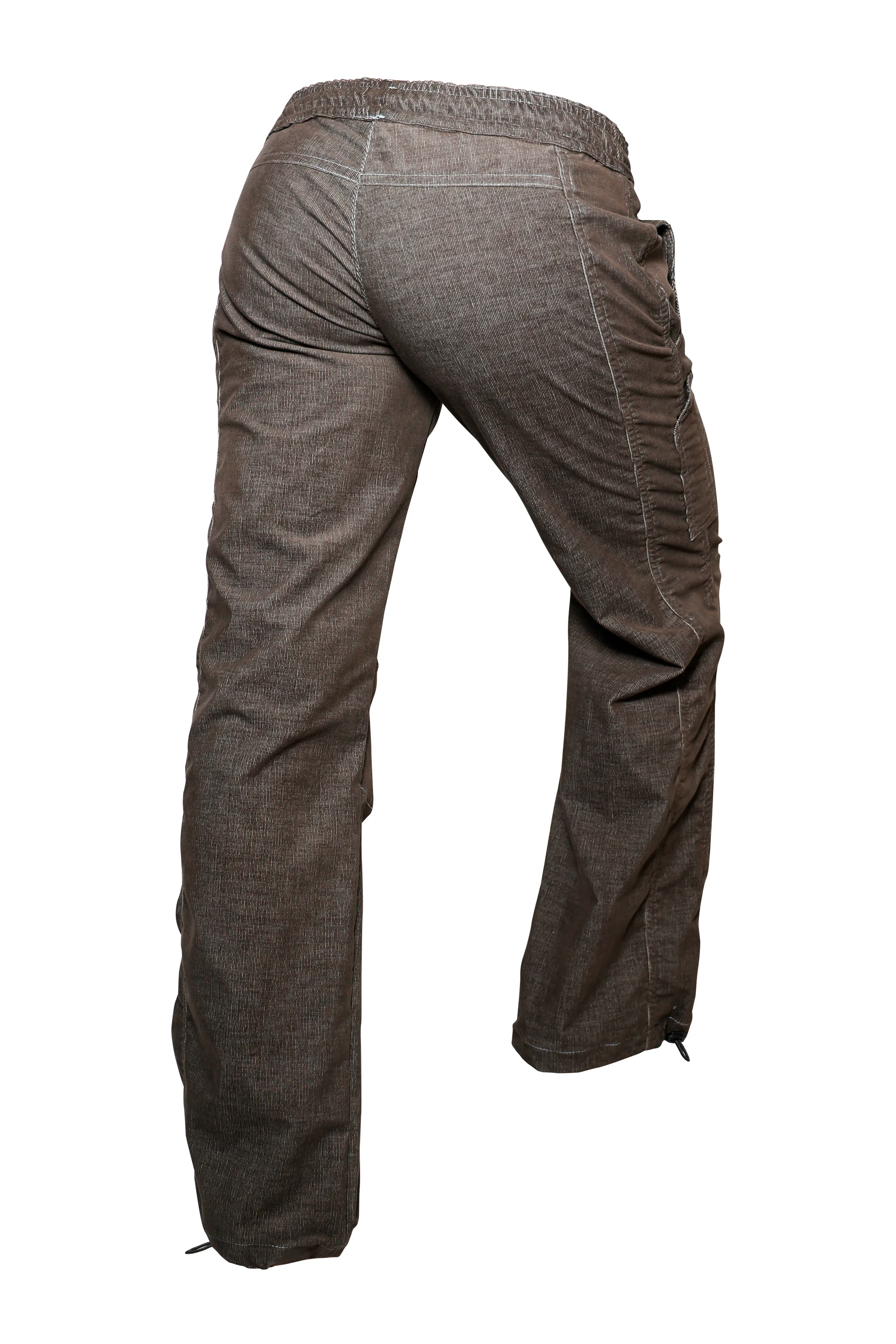 Women's brown melange fine velvet trousers - VIOLET VELVET Monvic