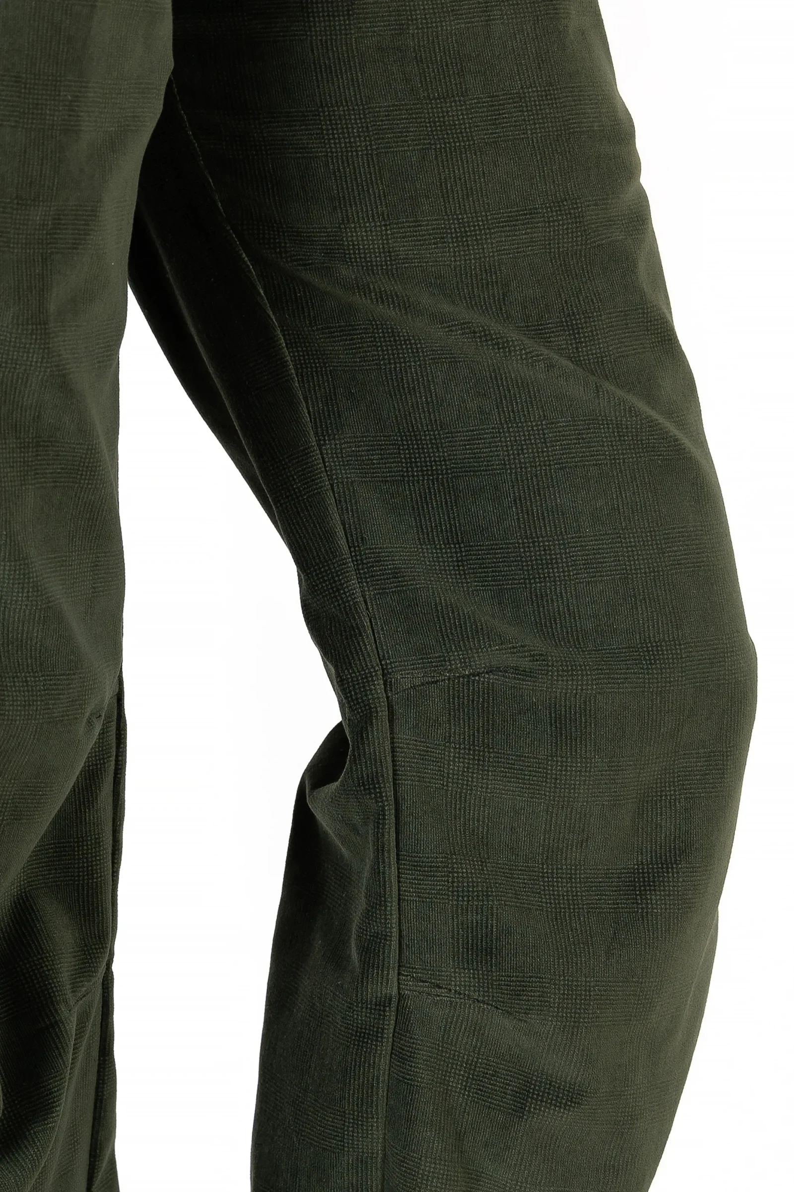 Pantalon femme en velours prince de Galles vert militaire - VIOLET VELVET Monvic