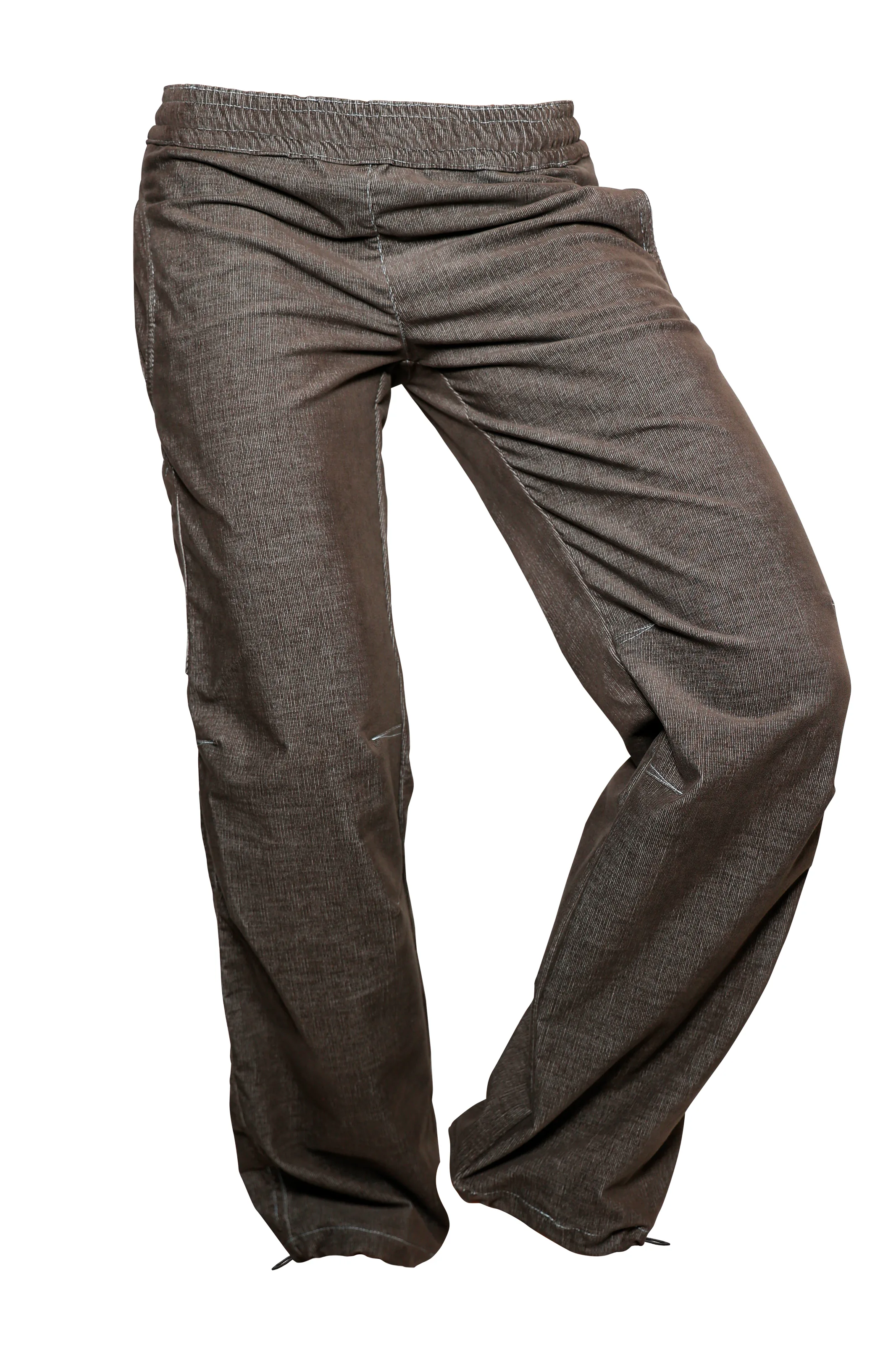 Women's brown melange fine velvet trousers - VIOLET VELVET Monvic