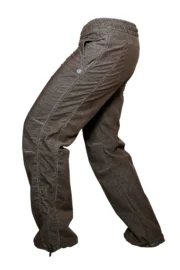 Women's brown melange fine velvet trousers - VIOLET VELVET Monvic