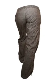 Women's brown melange fine velvet trousers - VIOLET VELVET Monvic