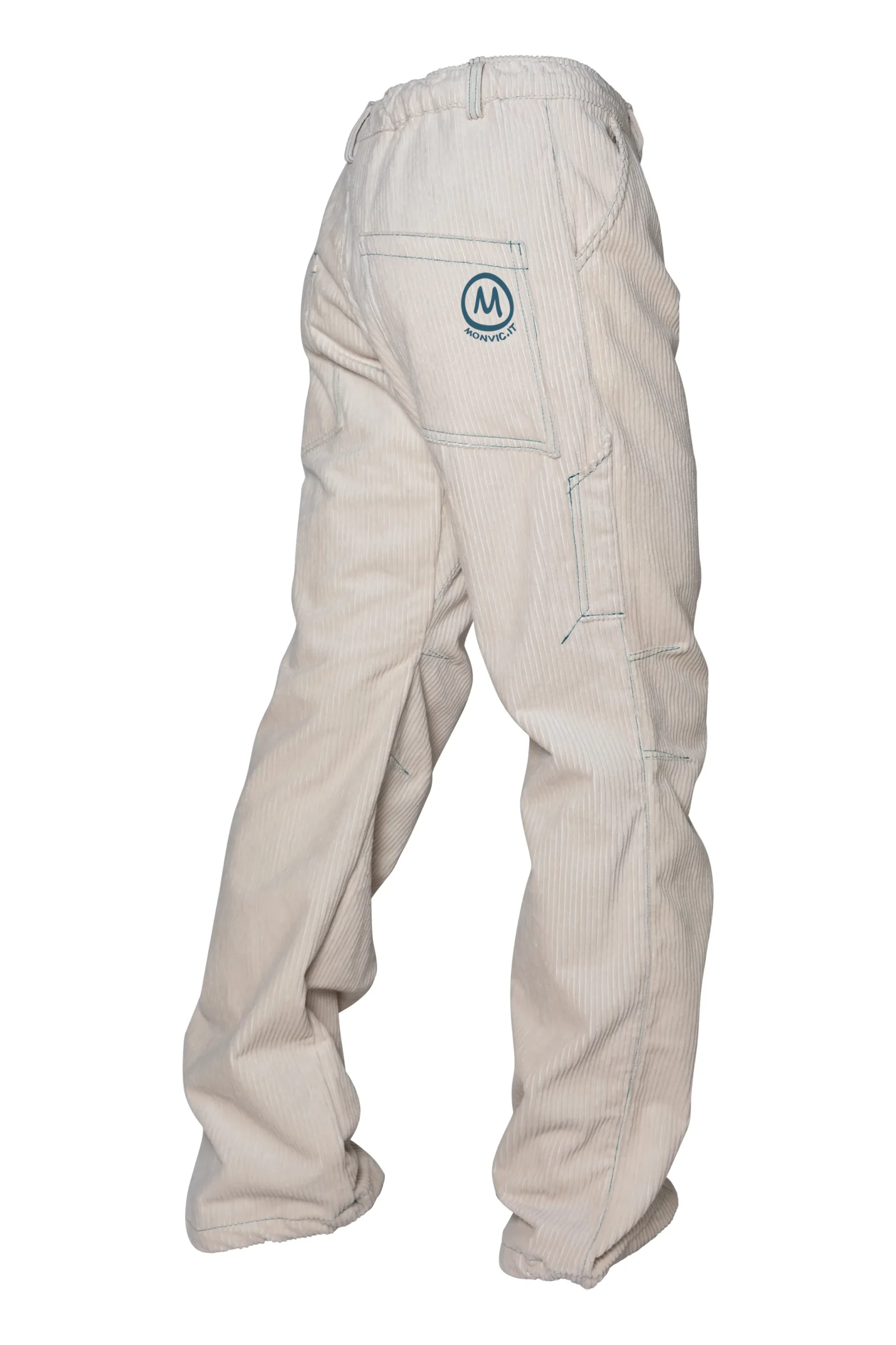 Men's medium corduroy trousers - cream white - for climbing - GRILLO Monvic