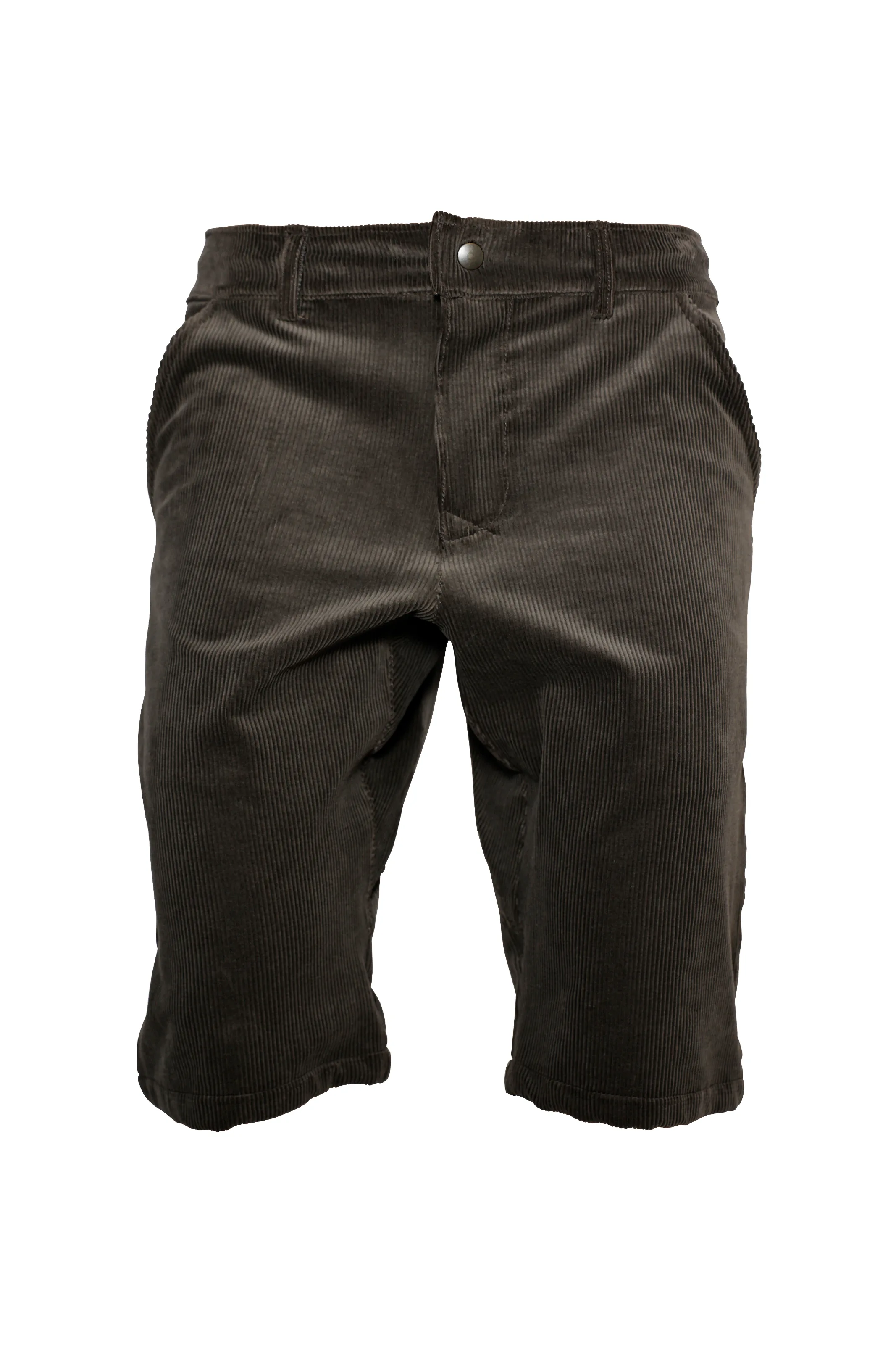 Shorts in velluto coste fini elasticizzato da uomo - marrone - arrampicata - ALO Monvic