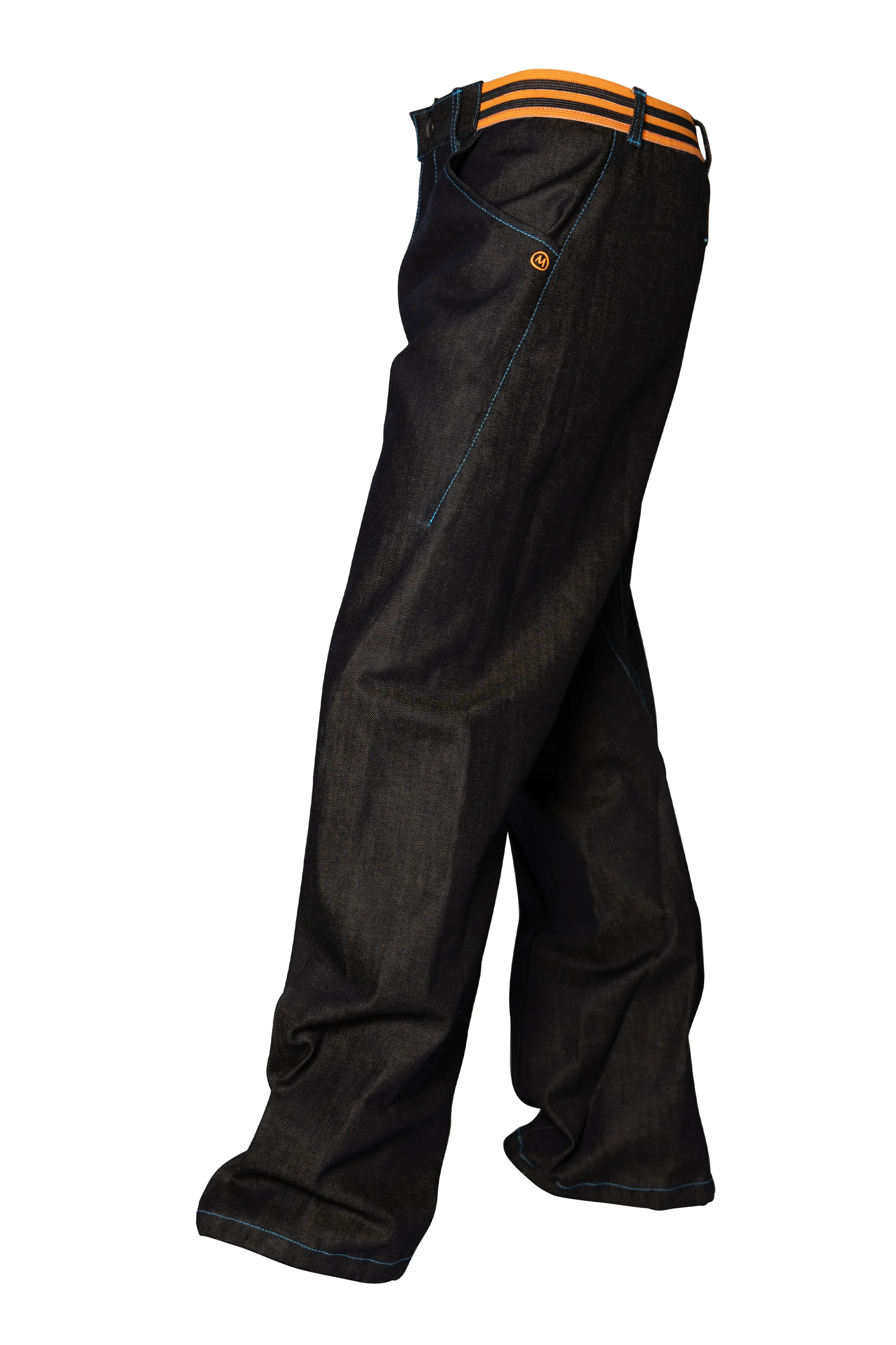 Jean d'escalade coupe ample avec taille élastique - denim lourd - GEO STRIPES Monvic