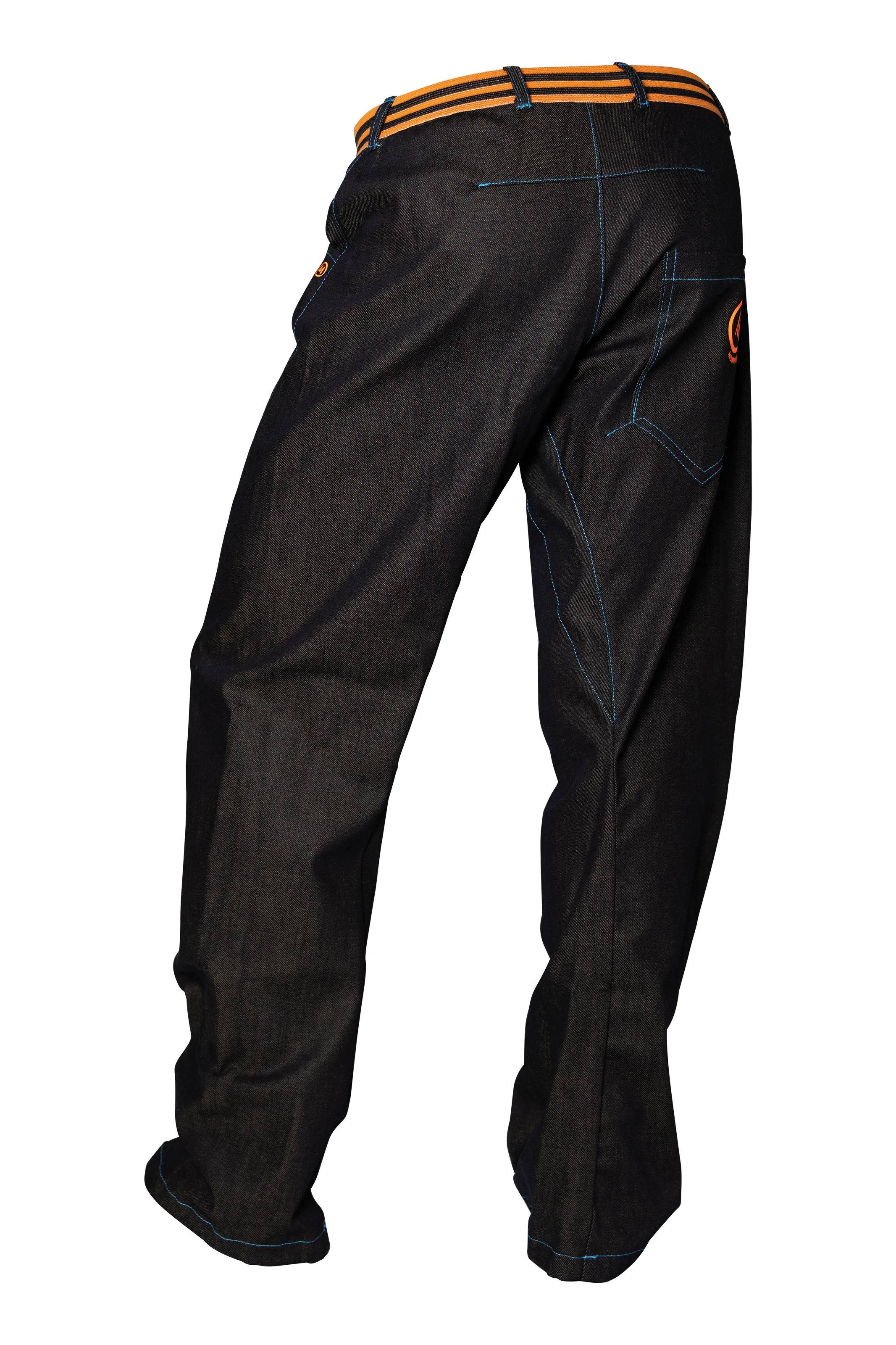 Climbing jeans loose fit with elastic waist - heavy denim - GEO STRIPES Monvic