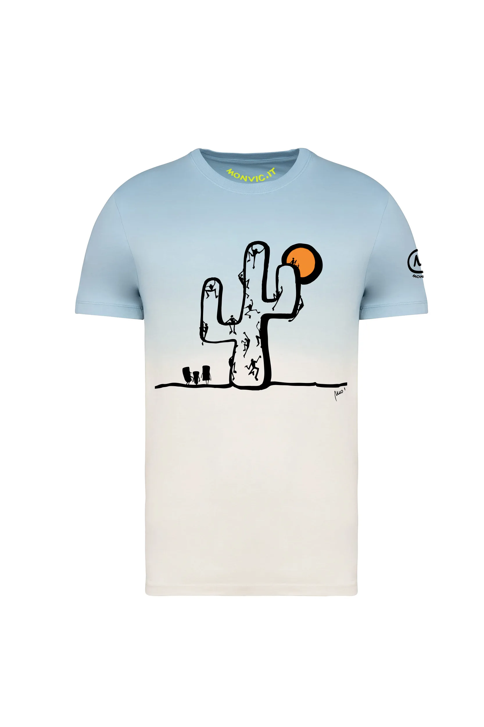 t-shirt arrampicata uomo aqua CACTUS - HASH VINTAGE MONVIC fronte