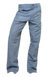 Men's denim and linen trousers - sky blue GEO MONVIC