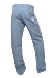 Men's denim and linen trousers - sky blue GEO MONVIC