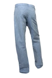 Pantalon homme en denim et lin - bleu ciel GEO MONVIC