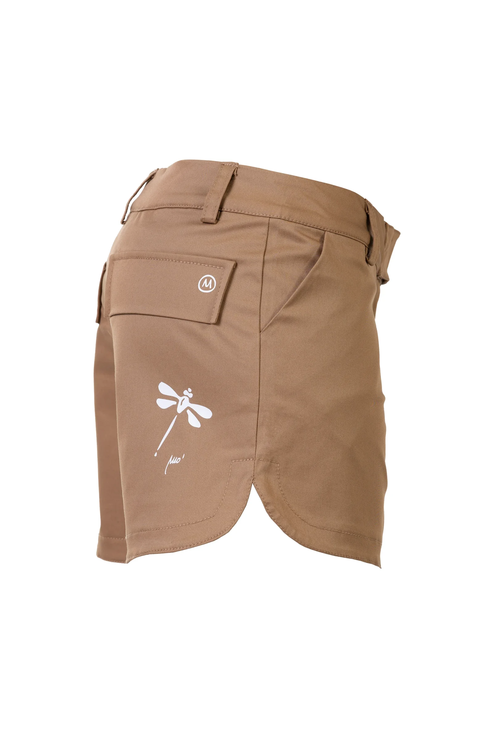 Women's climbing shorts sand with dragonfly graphic | LULLY STEFFY Monvic