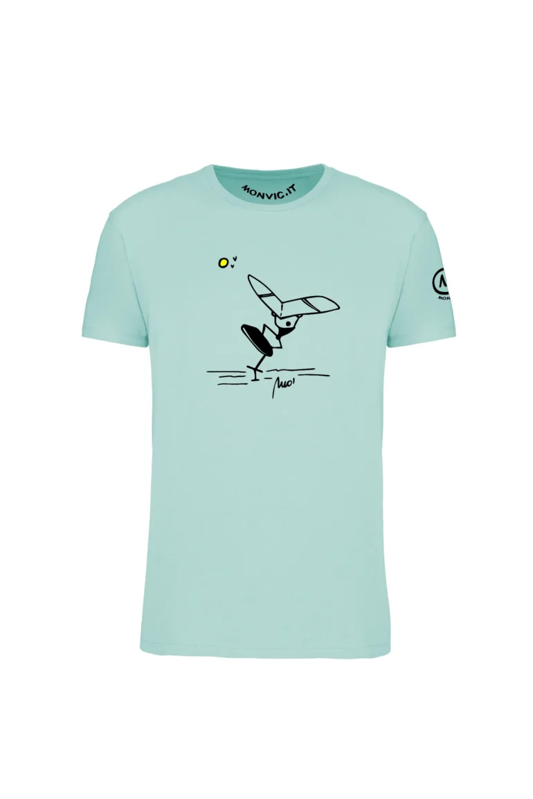 T-shirt wing foil uomo Monvic acqua