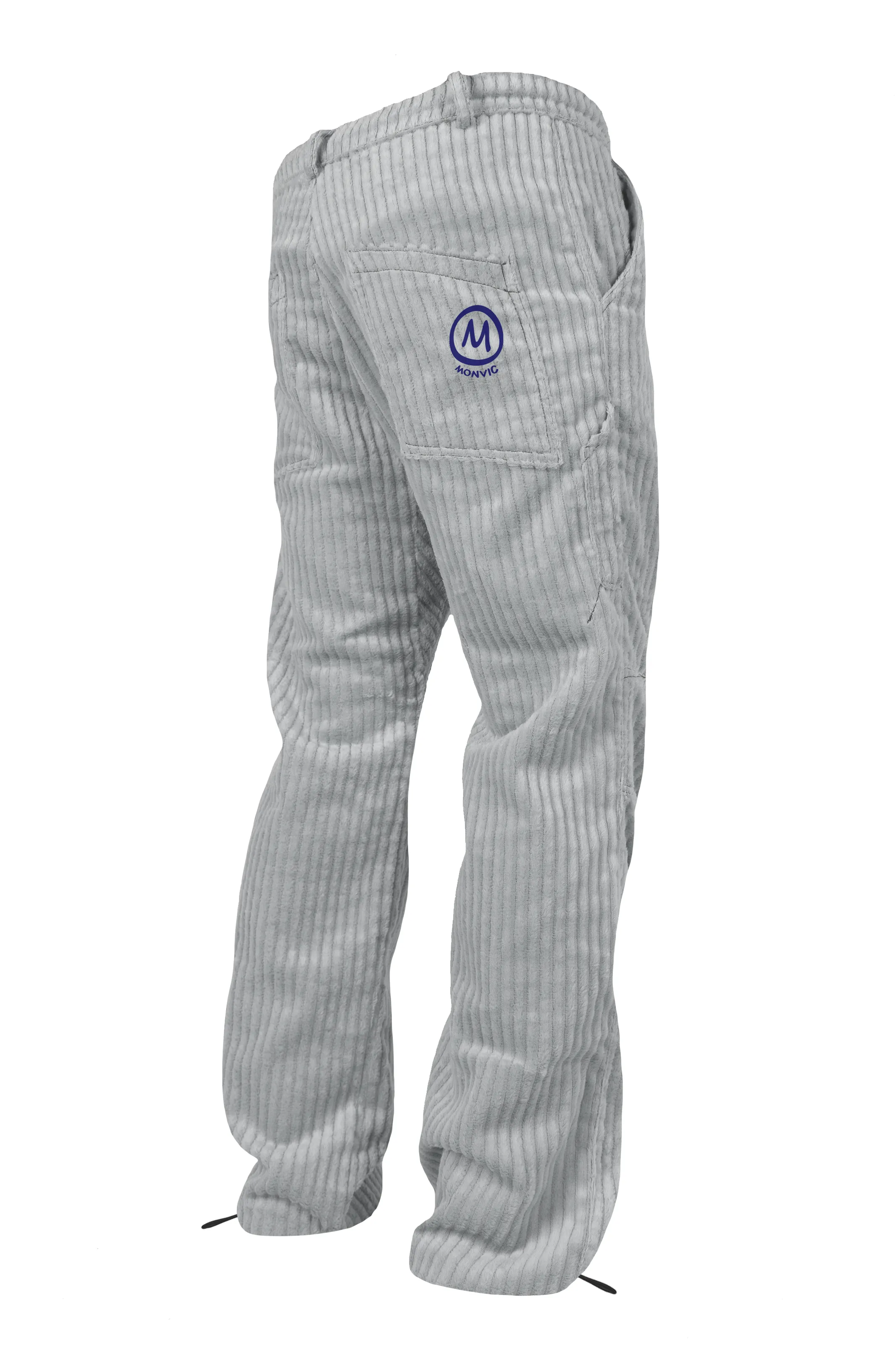 Pantalone in velluto a coste grosse da uomo - grigio ice - GRILLO Monvic