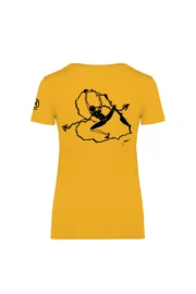 t-shirt arrampicata donna giallo - CUORE DI ROCCIA - SHARON MONVIC retro
