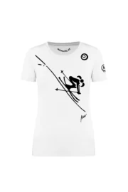t-shirt arrampicata donna bianco - SKI HER - SHARON MONVIC fronte