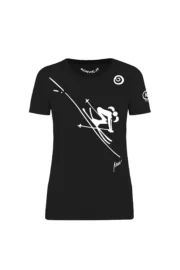 t-shirt arrampicata donna nero - SKI HER - SHARON MONVIC fronte