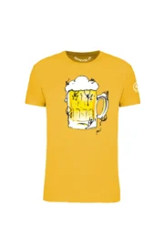 t-shirt arrampicata uomo giallo - BEER - HASH MONVIC fronte
