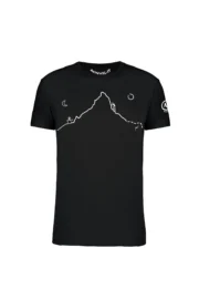 t-shirt arrampicata uomo nero - HERVE' - HASH MONVIC fronte