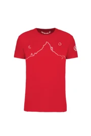 t-shirt arrampicata uomo rosso - HERVE' - HASH MONVIC fronte
