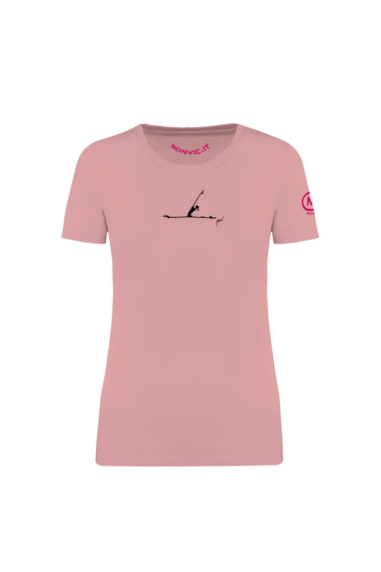 t-shirt gym donna rosa - YOGA - SHARON MONVIC fronte